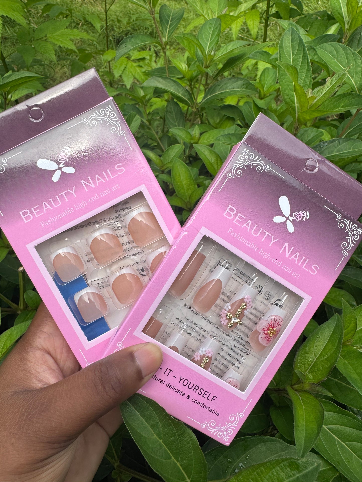 3D Floral & Rhinestones Nail & Toenail Set