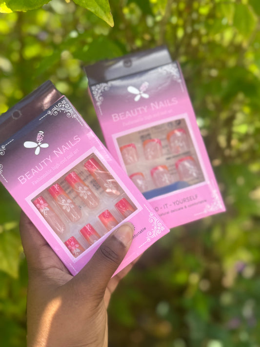 Floral Nails & Toenails Set