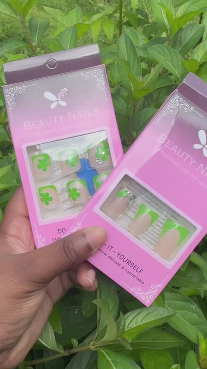 Neon Green Coffin Nail Set