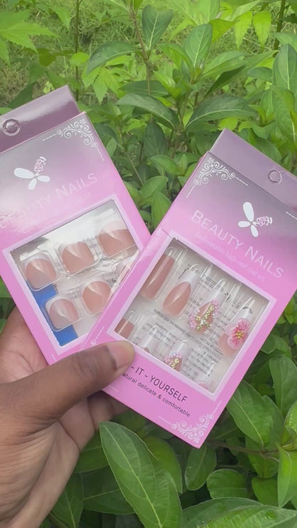 3D Floral & Rhinestones Nail & Toenail Set